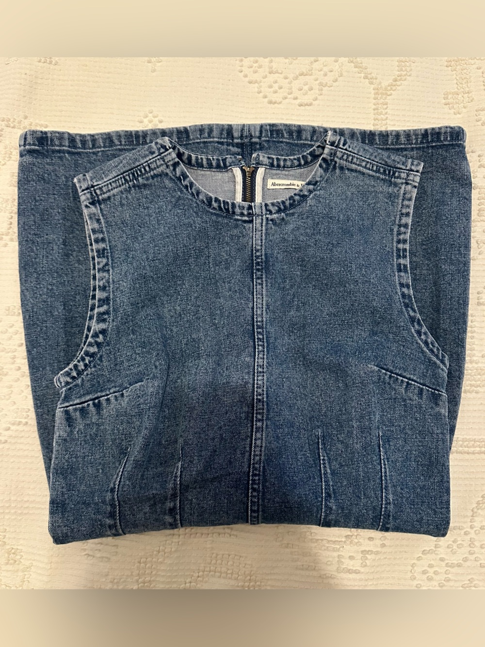 Abercrombie & Fitch Sleeveless Light Blue Denim Mini Dress - Picture 8 of 9